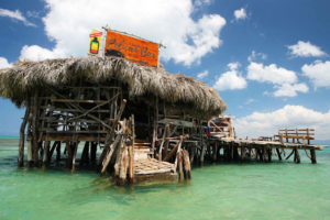 Pelican Bar in the middle of the sea in Jamaica